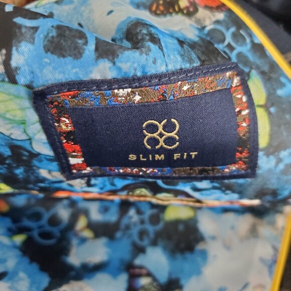 House Of Cavani Mens Blue Tan Plaid Sports Coat Size EU 56 2 Button Noch Neck - Picture 8 of 14